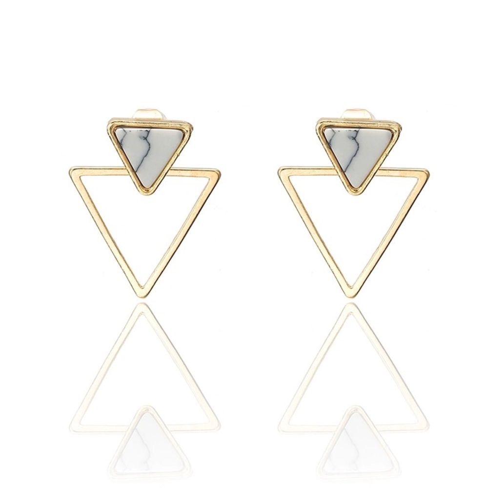 ✨MARBLE GOLD TRIANGLE MINIMALIST STUD EARRINGS✨